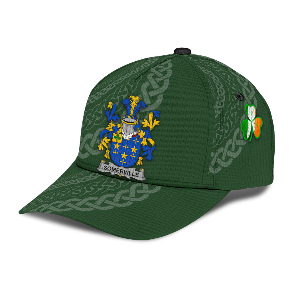 Clan Somerville Coat Of Arms - Irish Family Crest St Patrick's Day Classic CapHD88 Classic Cap - Somerville Coat Of Arms St Patrick's Day Classic Cap Irish Cap   