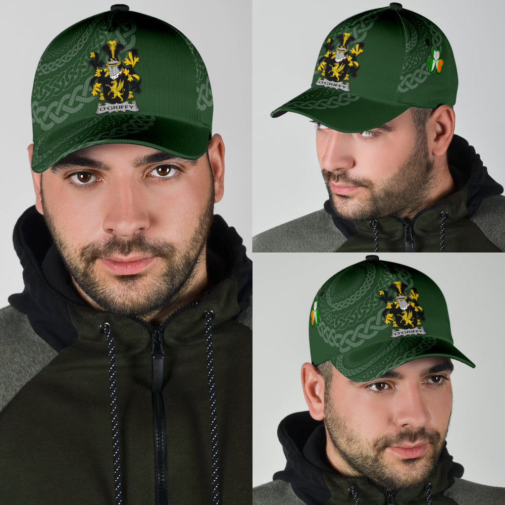 Clan Ogriffy Coat Of Arms - Irish Family Crest St Patrick's Day Classic CapPD16 Classic Cap - Ogriffy Coat Of Arms St Patrick's Day Classic Cap Irish Cap   