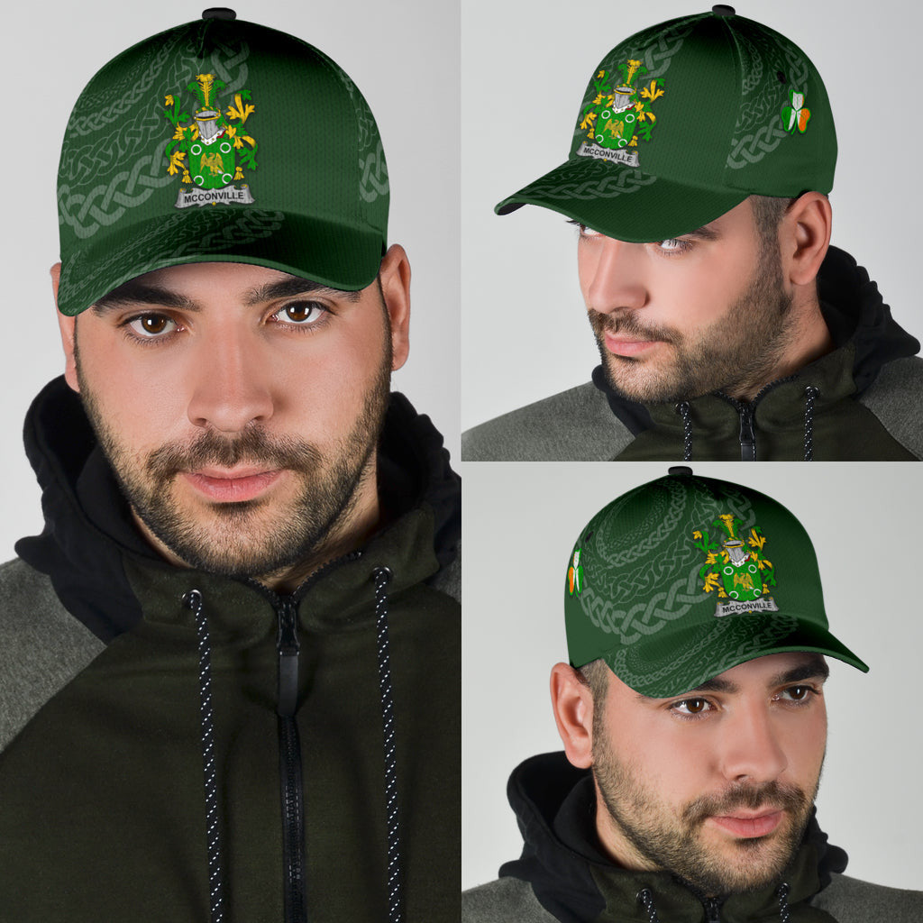 Clan Mcconville Coat Of Arms - Irish Family Crest St Patrick's Day Classic CapQQ75 Classic Cap - Mcconville Coat Of Arms St Patrick's Day Classic Cap Irish Cap   