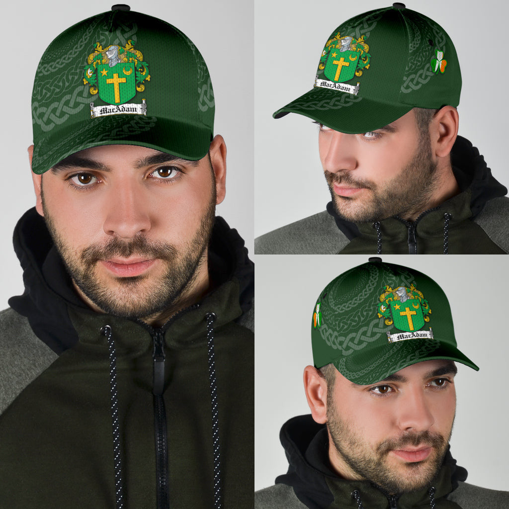 Clan Macadam Coat Of Arms - Irish Family Crest St Patrick's Day Classic CapFC55 Classic Cap - Macadam Coat Of Arms St Patrick's Day Classic Cap Irish Cap   