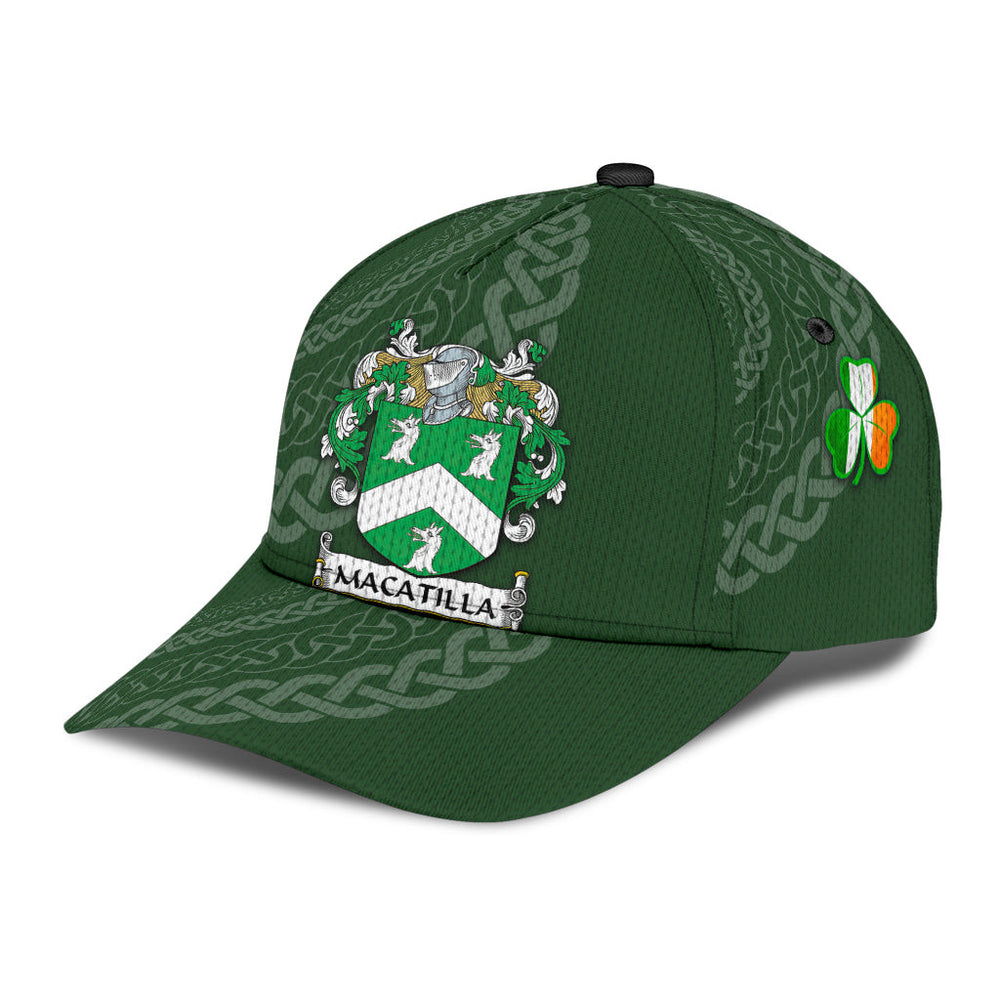 Clan Macatilla Coat Of Arms - Irish Family Crest St Patrick's Day Classic CapRH58 Classic Cap - Macatilla Coat Of Arms St Patrick's Day Classic Cap Irish Cap   