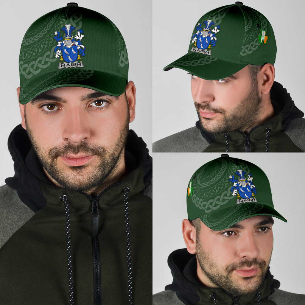 Clan Naish Coat Of Arms - Irish Family Crest St Patrick's Day Classic CapGV80 Classic Cap - Naish Coat Of Arms St Patrick's Day Classic Cap Irish Cap   