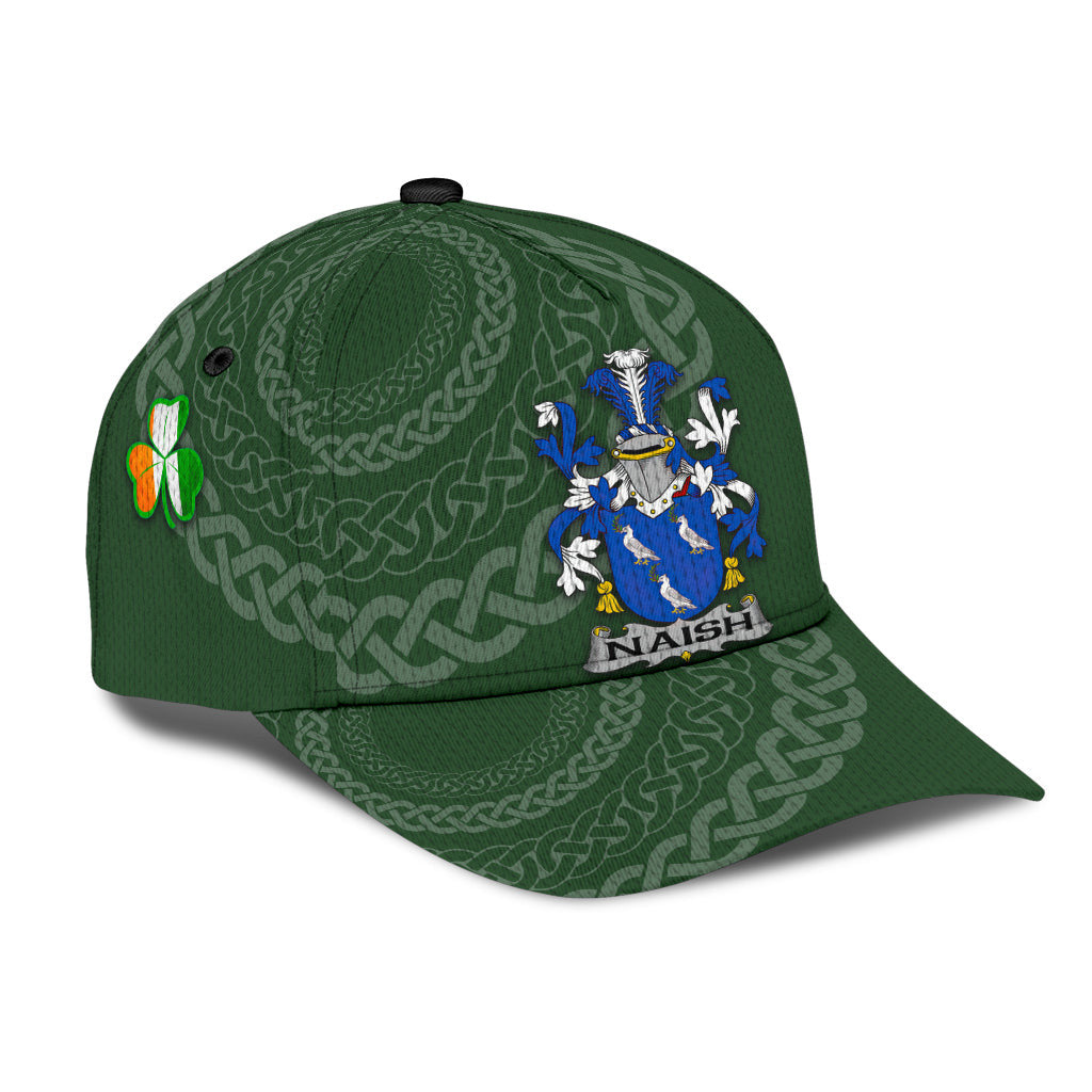 Clan Naish Coat Of Arms - Irish Family Crest St Patrick's Day Classic CapGV80 Classic Cap - Naish Coat Of Arms St Patrick's Day Classic Cap Irish Cap   