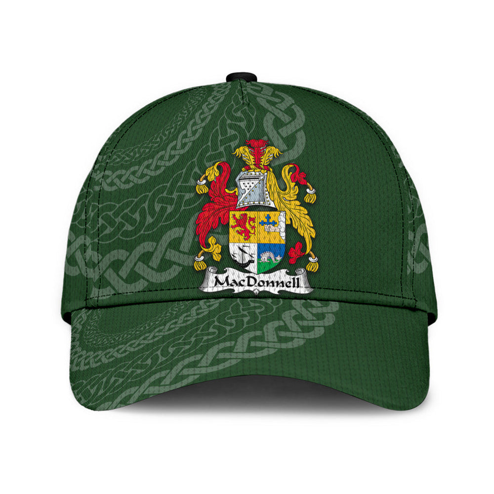 Clan Macdonnell Coat Of Arms Of The Glensarms - Irish Family Crest St Patrick's Day Classic CapCP25 Classic Cap - Macdonnell Coat Of Arms Of The Glensarms St Patrick's Day Classic Cap Irish Cap   