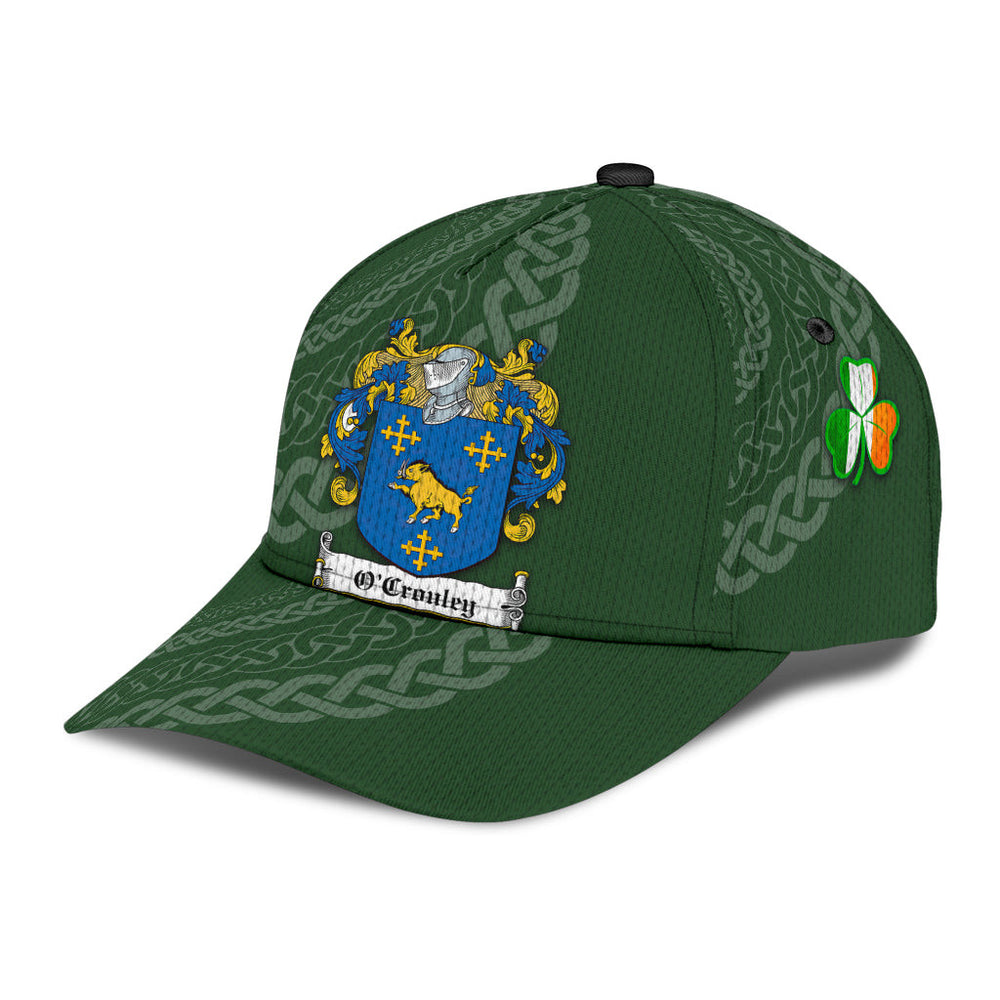 Clan Ocrouley Coat Of Arms - Irish Family Crest St Patrick's Day Classic CapBN76 Classic Cap - Ocrouley Coat Of Arms St Patrick's Day Classic Cap Irish Cap   