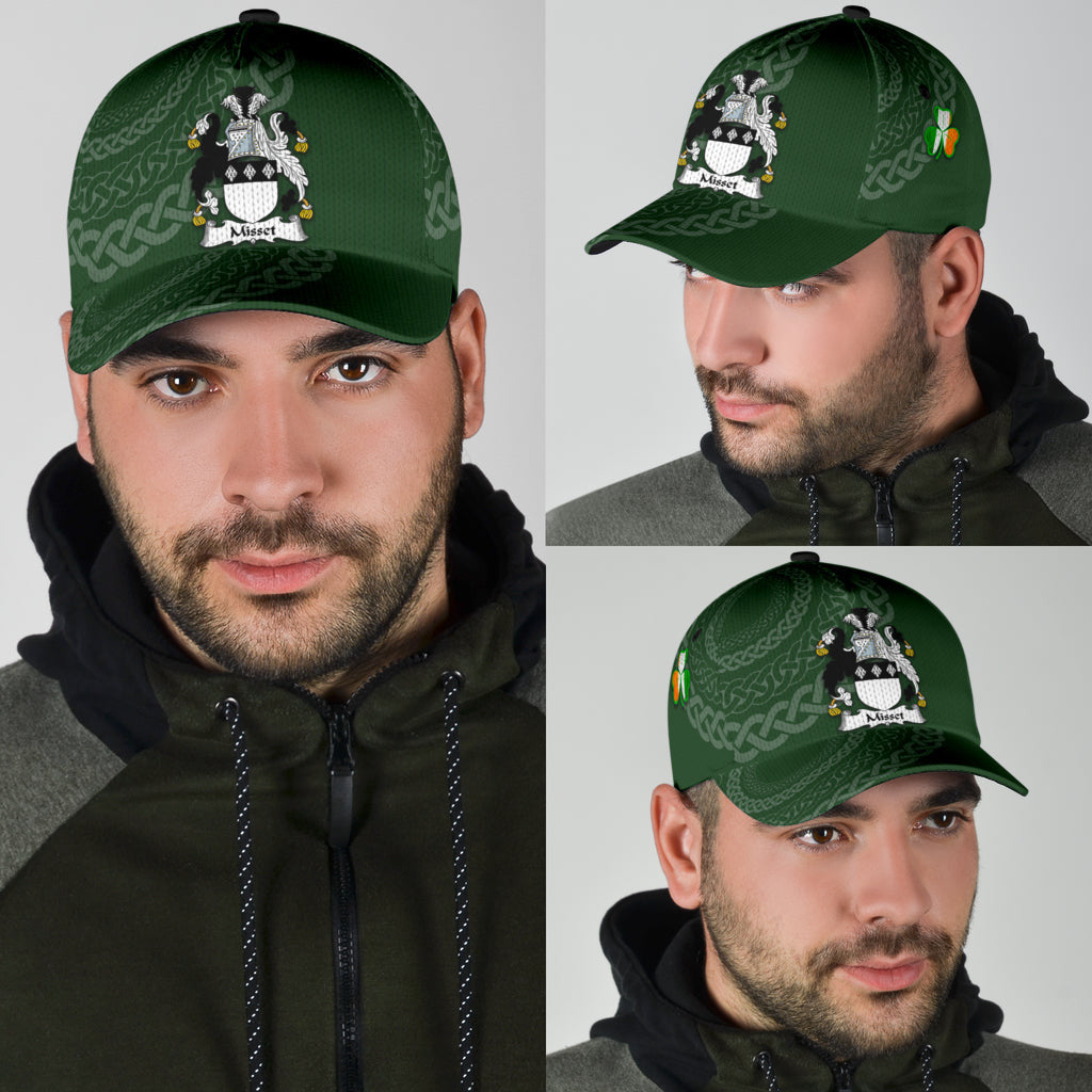 Clan Misset Coat Of Arms - Irish Family Crest St Patrick's Day Classic CapWX34 Classic Cap - Misset Coat Of Arms St Patrick's Day Classic Cap Irish Cap   