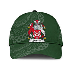 Clan Johnson Coat Of Arms - Irish Family Crest St Patrick's Day Classic CapKY91 Classic Cap - Johnson Coat Of Arms St Patrick's Day Classic Cap Irish Cap   