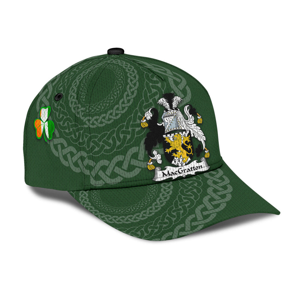 Clan Macgratton Coat Of Arms - Irish Family Crest St Patrick's Day Classic CapYY64 Classic Cap - Macgratton Coat Of Arms St Patrick's Day Classic Cap Irish Cap   