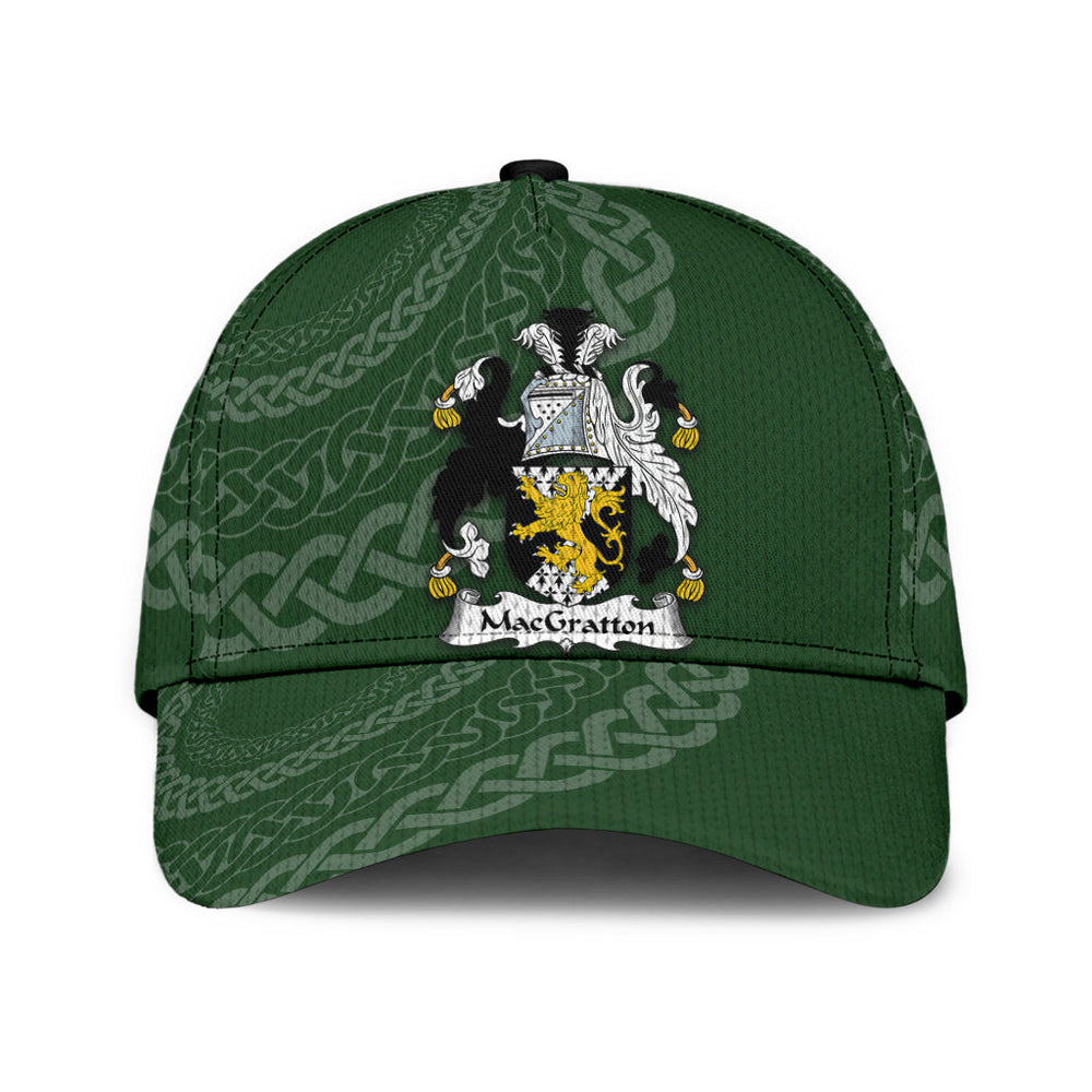 Clan Macgratton Coat Of Arms - Irish Family Crest St Patrick's Day Classic CapYY64 Classic Cap - Macgratton Coat Of Arms St Patrick's Day Classic Cap Irish Cap   