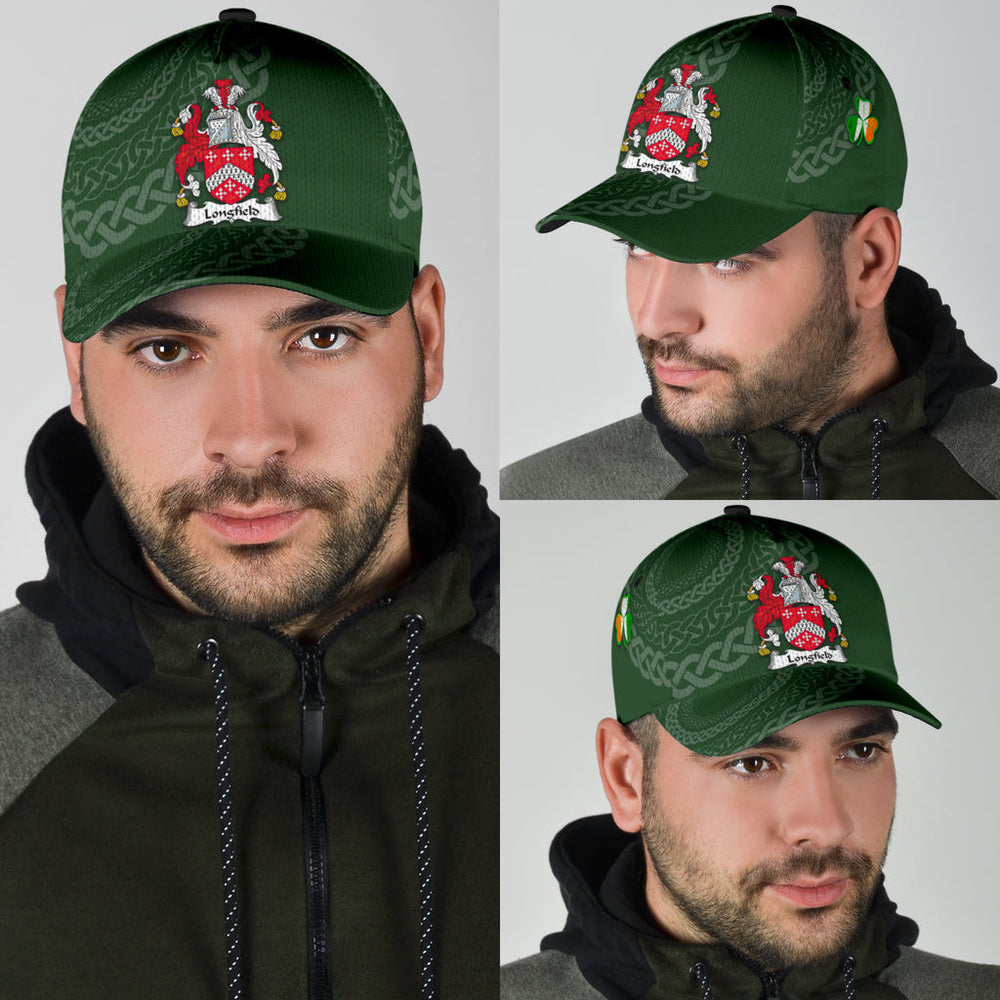 Clan Longfield Coat Of Arms - Irish Family Crest St Patrick's Day Classic CapVG68 Classic Cap - Longfield Coat Of Arms St Patrick's Day Classic Cap Irish Cap   