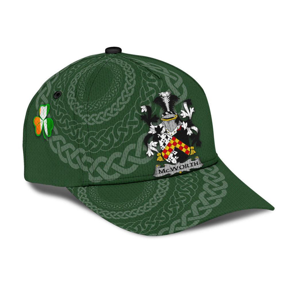 Clan Mcworth Coat Of Arms - Irish Family Crest St Patrick's Day Classic CapHZ75 Classic Cap - Mcworth Coat Of Arms St Patrick's Day Classic Cap Irish Cap   