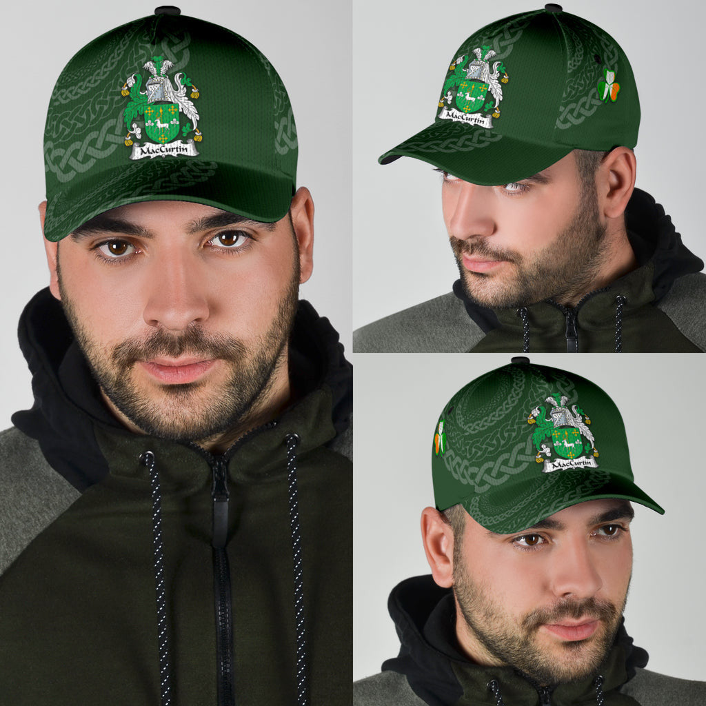 Clan Maccurtin Coat Of Arms - Irish Family Crest St Patrick's Day Classic CapWT92 Classic Cap - Maccurtin Coat Of Arms St Patrick's Day Classic Cap Irish Cap   