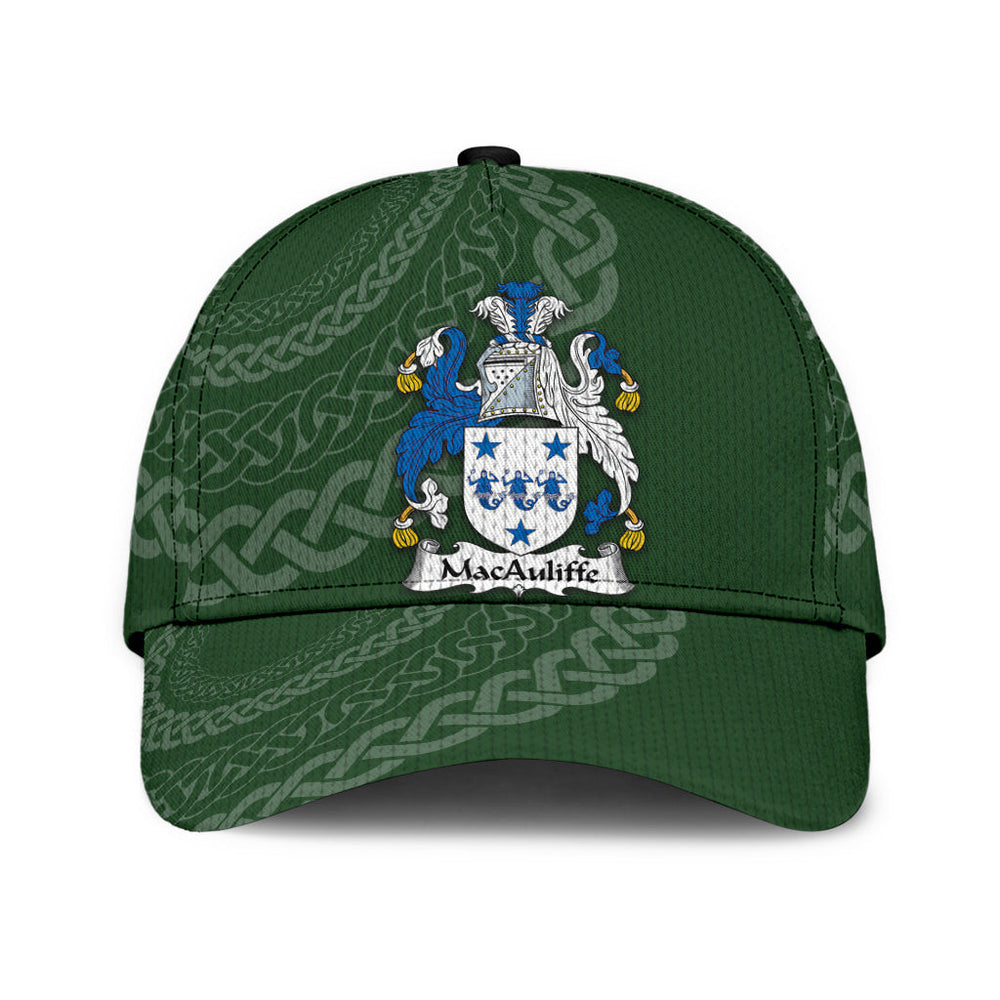 Clan Macauliffe Coat Of Arms - Irish Family Crest St Patrick's Day Classic CapNA92 Classic Cap - Macauliffe Coat Of Arms St Patrick's Day Classic Cap Irish Cap   