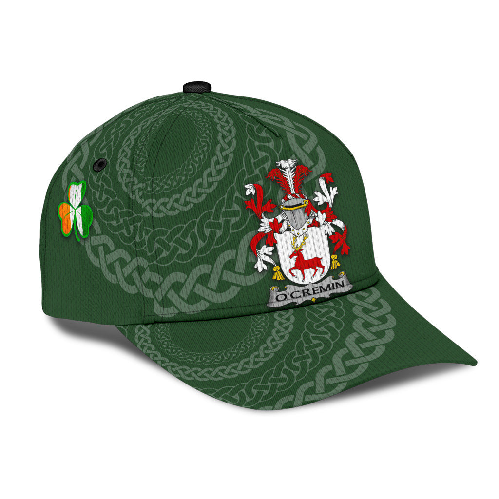 Clan Ocremin Coat Of Arms - Irish Family Crest St Patrick's Day Classic CapCS93 Classic Cap - Ocremin Coat Of Arms St Patrick's Day Classic Cap Irish Cap   