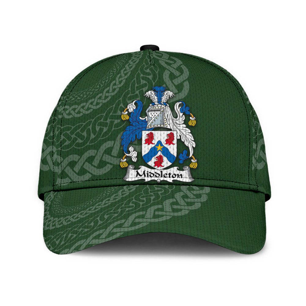 Clan Middleton Coat Of Arms - Irish Family Crest St Patrick's Day Classic CapHP73 Classic Cap - Middleton Coat Of Arms St Patrick's Day Classic Cap Irish Cap   