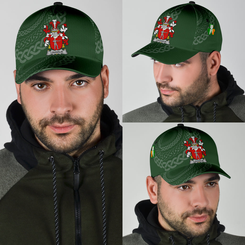 Clan Loughlin Coat Of Arms - Irish Family Crest St Patrick's Day Classic CapQC54 Classic Cap - Loughlin Coat Of Arms St Patrick's Day Classic Cap Irish Cap   