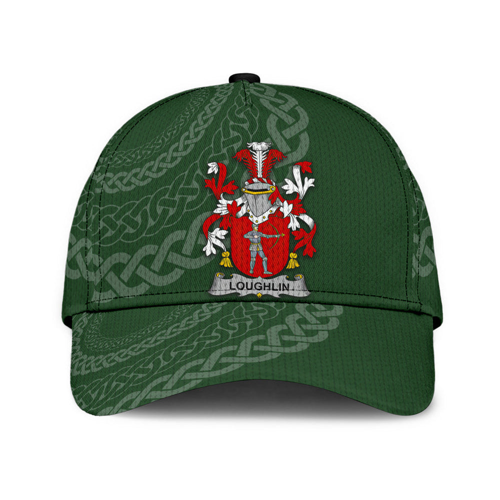Clan Loughlin Coat Of Arms - Irish Family Crest St Patrick's Day Classic CapQC54 Classic Cap - Loughlin Coat Of Arms St Patrick's Day Classic Cap Irish Cap   