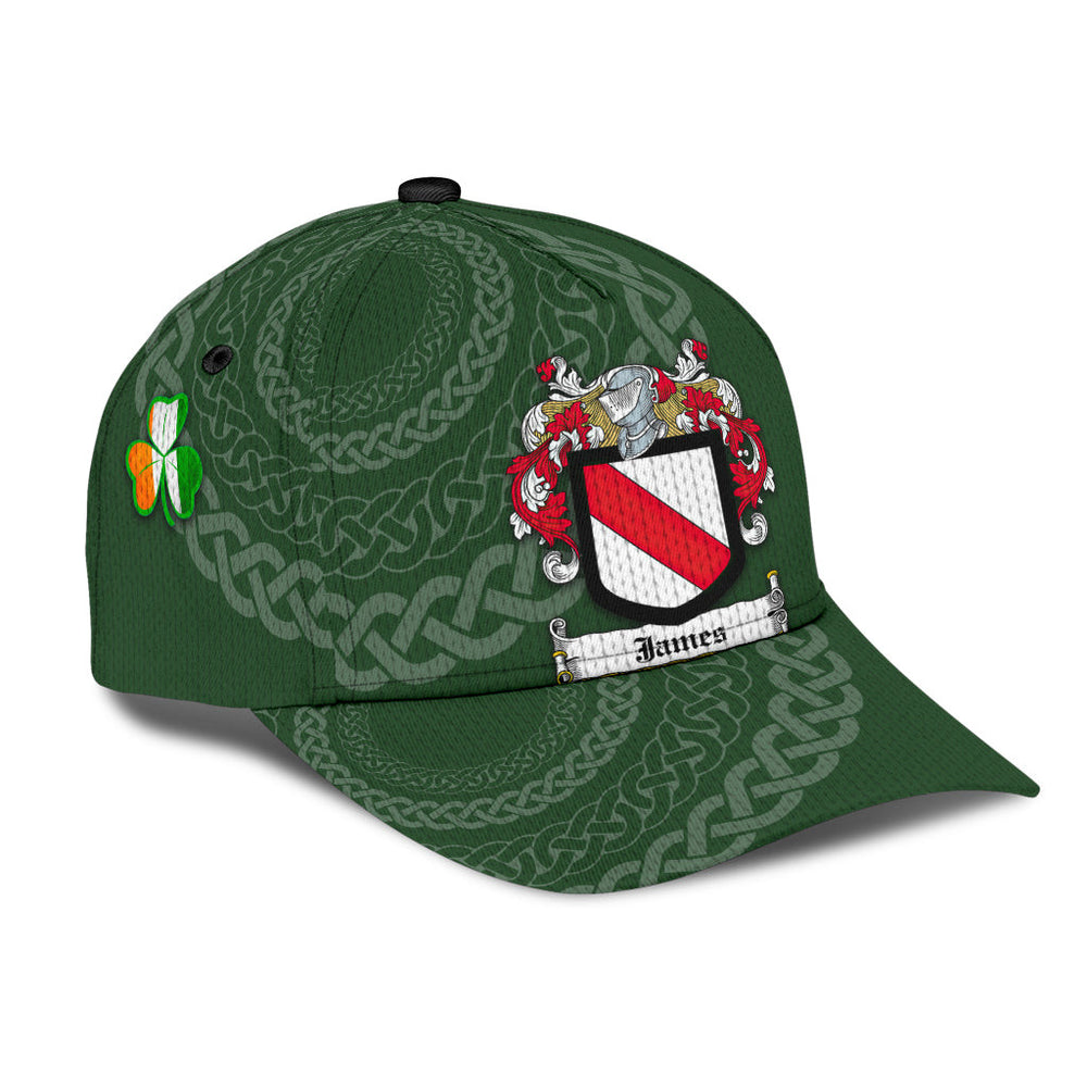 Clan James Coat Of Arms - Irish Family Crest St Patrick's Day Classic CapST63 Classic Cap - James Coat Of Arms St Patrick's Day Classic Cap Irish Cap   