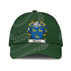 Clan Green Coat Of Arms - Irish Family Crest St Patrick's Day Classic CapTV37 Classic Cap - Green Coat Of Arms St Patrick's Day Classic Cap Irish Cap   