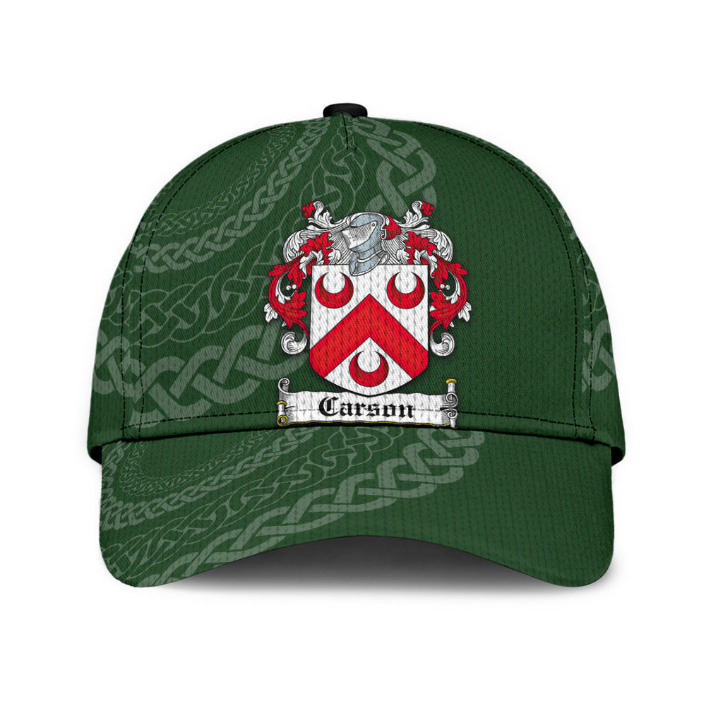 Clan Carson Coat Of Arms - Irish Family Crest St Patrick's Day Classic CapBC72 Classic Cap - Carson Coat Of Arms St Patrick's Day Classic Cap Irish Cap   