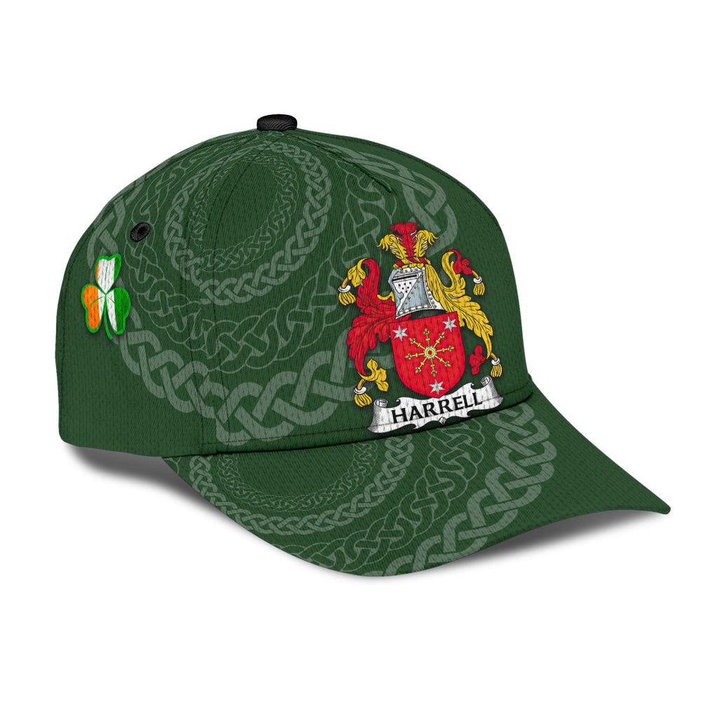 Clan Harrell Coat Of Arms - Irish Family Crest St Patrick's Day Classic CapEV58 Classic Cap - Harrell Coat Of Arms St Patrick's Day Classic Cap Irish Cap   