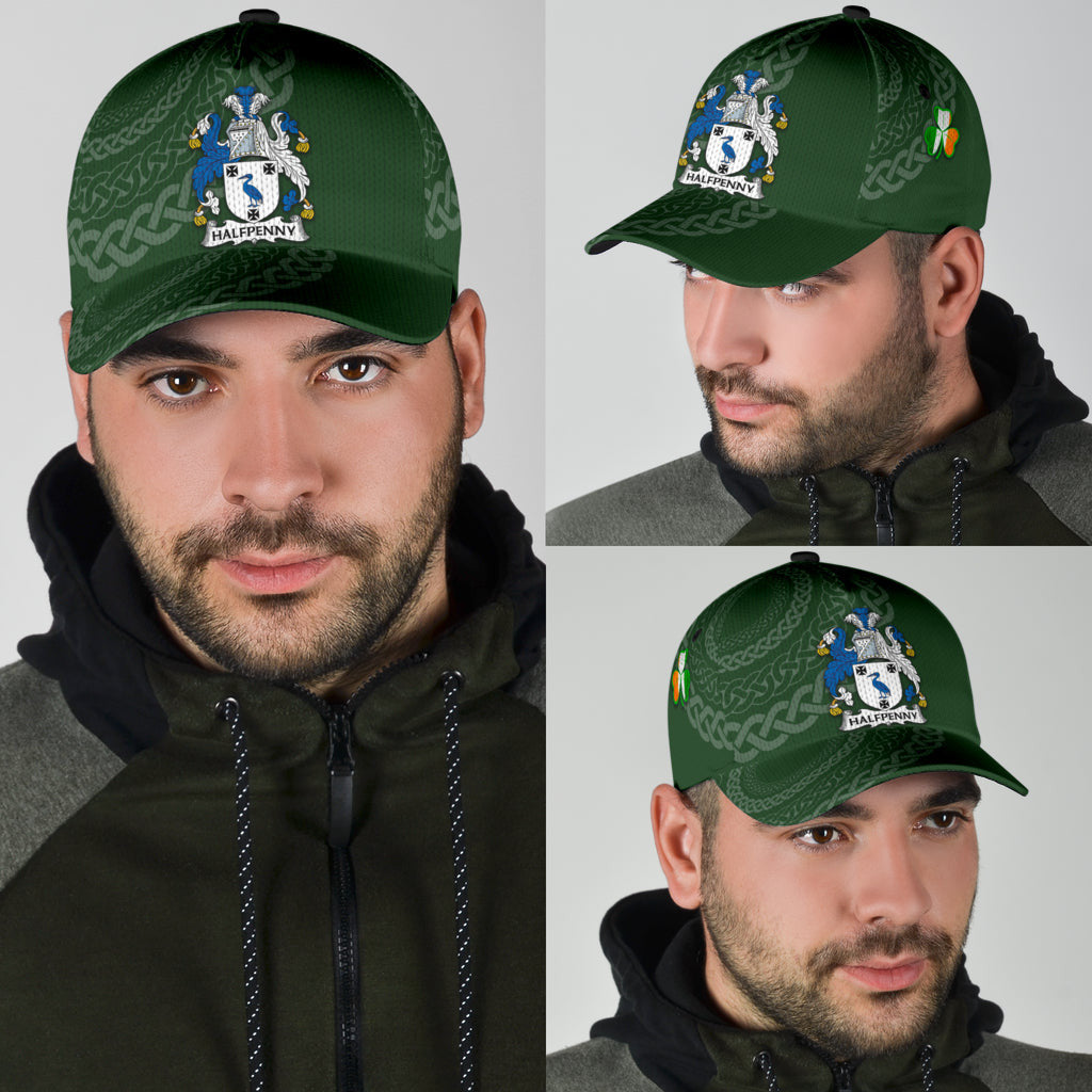 Clan Halfpenny Coat Of Arms - Irish Family Crest St Patrick's Day Classic CapOQ74 Classic Cap - Halfpenny Coat Of Arms St Patrick's Day Classic Cap Irish Cap   