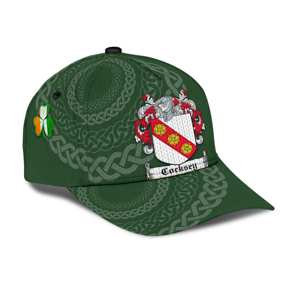 Clan Cocksey Coat Of Arms - Irish Family Crest St Patrick's Day Classic CapIW83 Classic Cap - Cocksey Coat Of Arms St Patrick's Day Classic Cap Irish Cap   