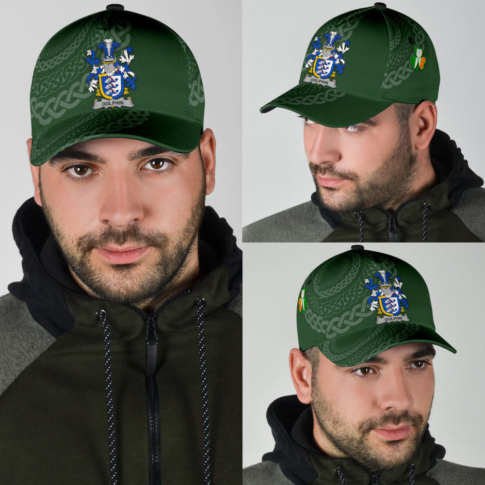 Clan Dolphin Coat Of Arms - Irish Family Crest St Patrick's Day Classic CapAV46 Classic Cap - Dolphin Coat Of Arms St Patrick's Day Classic Cap Irish Cap   