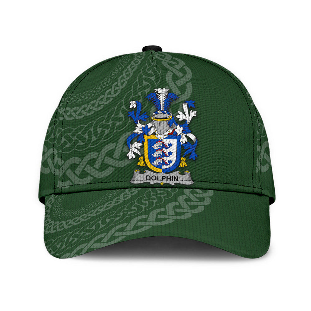 Clan Dolphin Coat Of Arms - Irish Family Crest St Patrick's Day Classic CapAV46 Classic Cap - Dolphin Coat Of Arms St Patrick's Day Classic Cap Irish Cap   
