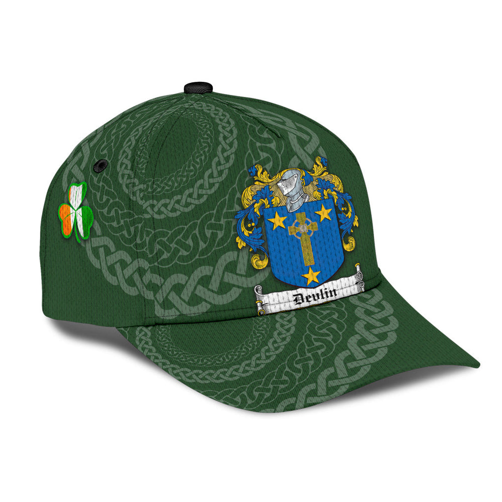 Clan Devlin Coat Of Arms - Irish Family Crest St Patrick's Day Classic CapCW84 Classic Cap - Devlin Coat Of Arms St Patrick's Day Classic Cap Irish Cap   