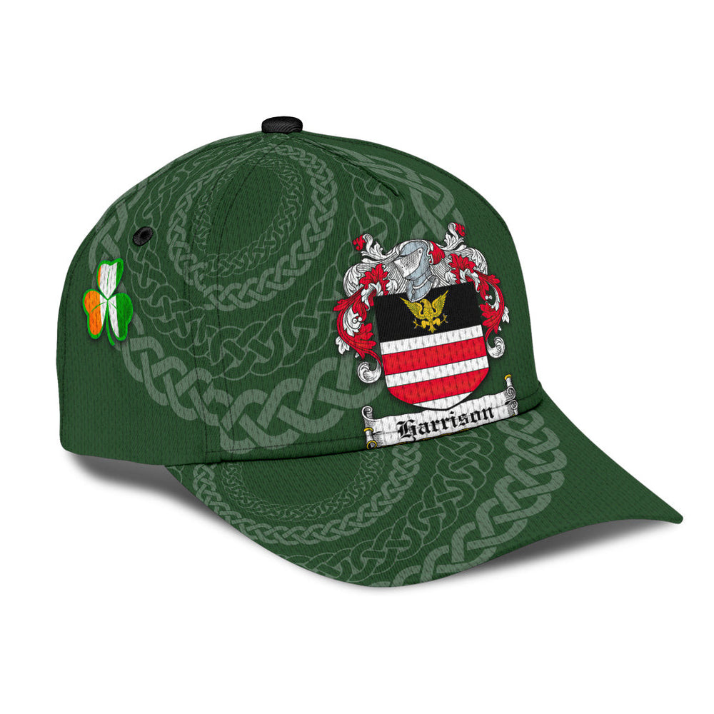 Clan Harrison Coat Of Arms - Irish Family Crest St Patrick's Day Classic CapTV59 Classic Cap - Harrison Coat Of Arms St Patrick's Day Classic Cap Irish Cap   
