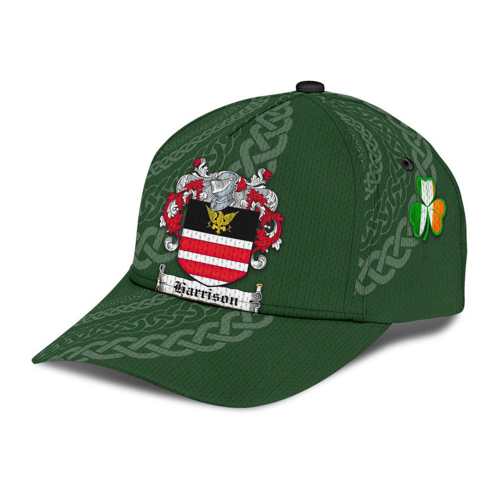 Clan Harrison Coat Of Arms - Irish Family Crest St Patrick's Day Classic CapTV59 Classic Cap - Harrison Coat Of Arms St Patrick's Day Classic Cap Irish Cap   