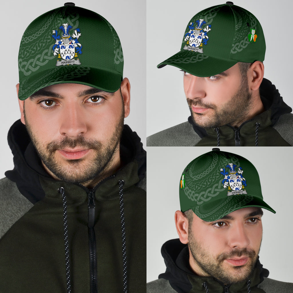 Clan Hassett Coat Of Arms - Irish Family Crest St Patrick's Day Classic CapDV23 Classic Cap - Hassett Coat Of Arms St Patrick's Day Classic Cap Irish Cap   