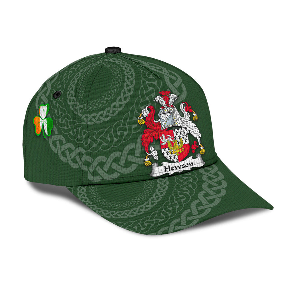 Clan Hewson Coat Of Arms - Irish Family Crest St Patrick's Day Classic CapQE87 Classic Cap - Hewson Coat Of Arms St Patrick's Day Classic Cap Irish Cap   