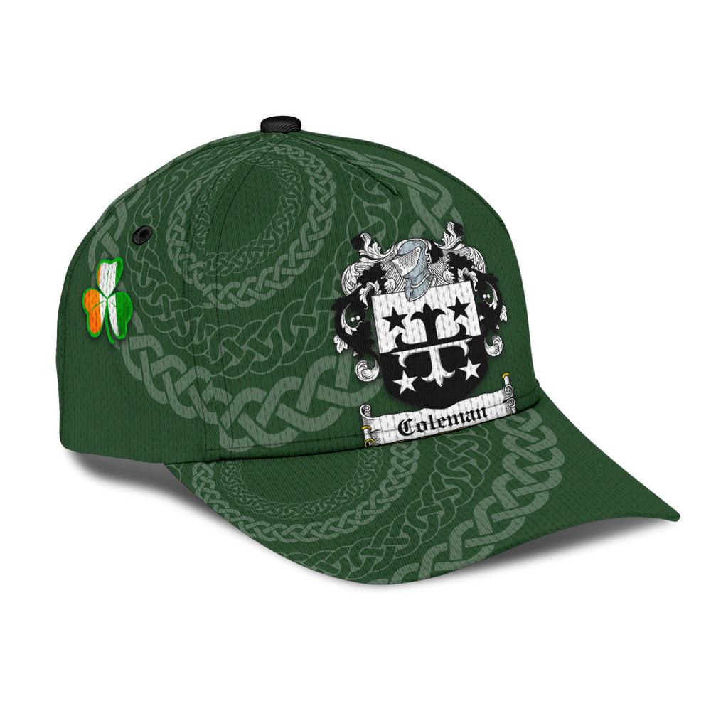 Clan Coleman Coat Of Arms - Irish Family Crest St Patrick's Day Classic CapBH42 Classic Cap - Coleman Coat Of Arms St Patrick's Day Classic Cap Irish Cap   