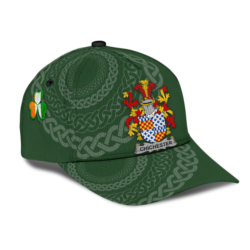 Clan Chichester Coat Of Arms - Irish Family Crest St Patrick's Day Classic CapME53 Classic Cap - Chichester Coat Of Arms St Patrick's Day Classic Cap Irish Cap   