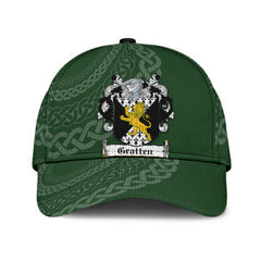Clan Gratten Coat Of Arms - Irish Family Crest St Patrick's Day Classic CapNK40 Classic Cap - Gratten Coat Of Arms St Patrick's Day Classic Cap Irish Cap   