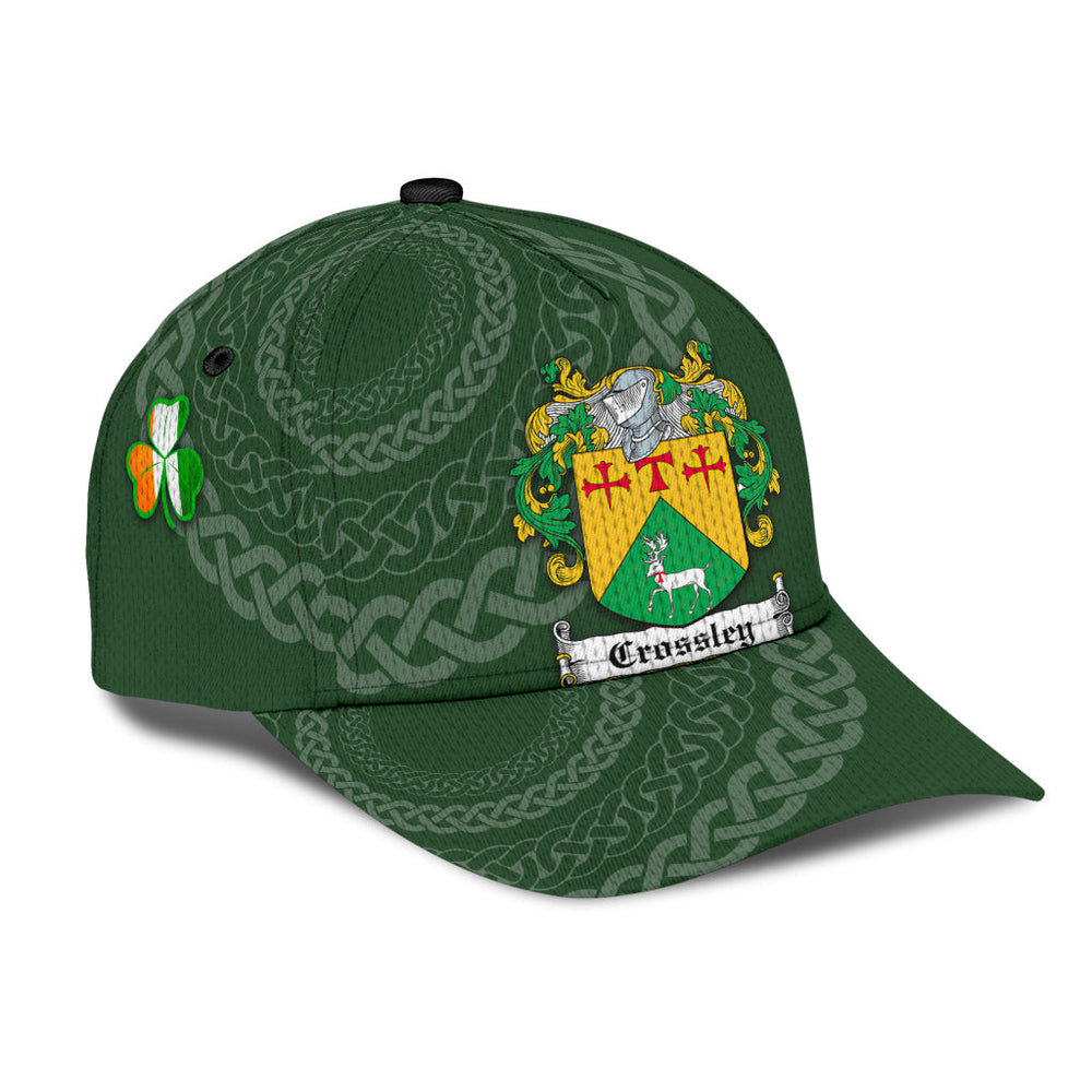 Clan Crossley Coat Of Arms - Irish Family Crest St Patrick's Day Classic CapWF99 Classic Cap - Crossley Coat Of Arms St Patrick's Day Classic Cap Irish Cap   