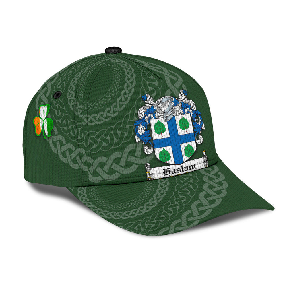 Clan Haslam Coat Of Arms - Irish Family Crest St Patrick's Day Classic CapOQ91 Classic Cap - Haslam Coat Of Arms St Patrick's Day Classic Cap Irish Cap   