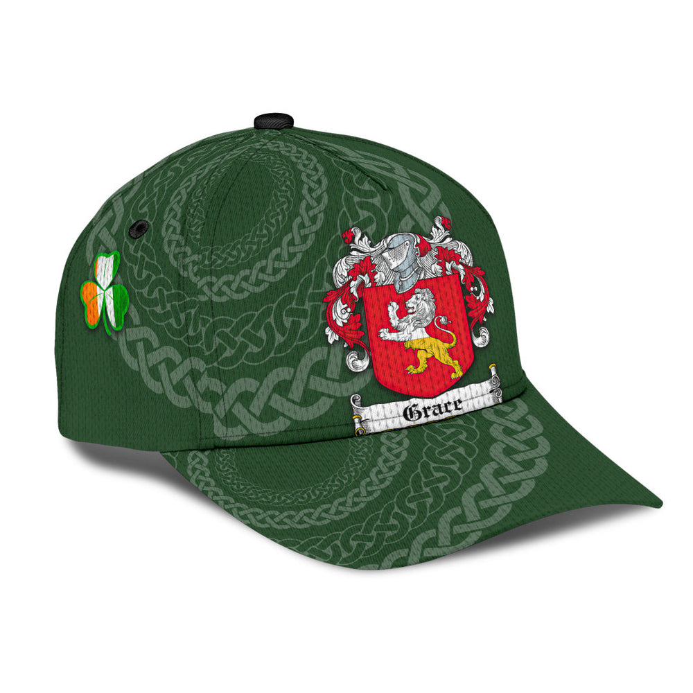 Clan Grace Coat Of Arms - Irish Family Crest St Patrick's Day Classic CapAH30 Classic Cap - Grace Coat Of Arms St Patrick's Day Classic Cap Irish Cap   