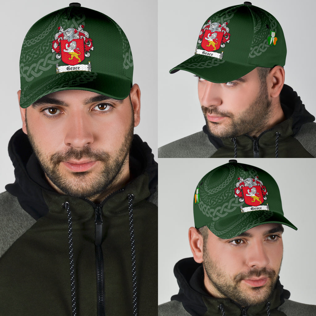 Clan Grace Coat Of Arms - Irish Family Crest St Patrick's Day Classic CapAH30 Classic Cap - Grace Coat Of Arms St Patrick's Day Classic Cap Irish Cap   