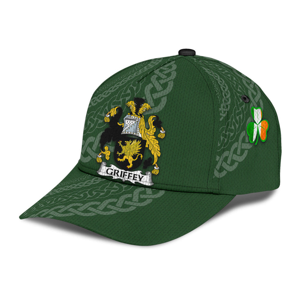 Clan Griffey Coat Of Arms - Irish Family Crest St Patrick's Day Classic CapWD80 Classic Cap - Griffey Coat Of Arms St Patrick's Day Classic Cap Irish Cap   