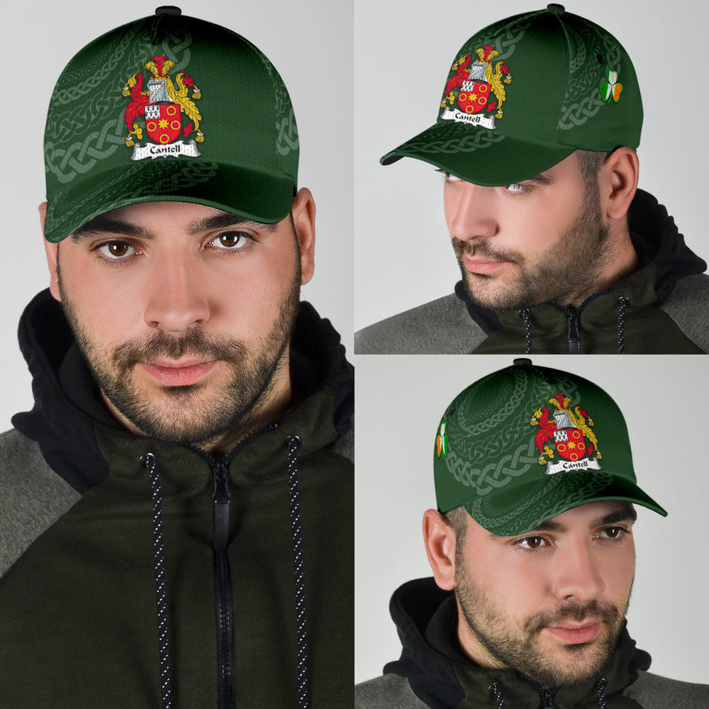Clan Cantell Coat Of Arms - Irish Family Crest St Patrick's Day Classic CapCF46 Classic Cap - Cantell Coat Of Arms St Patrick's Day Classic Cap Irish Cap   