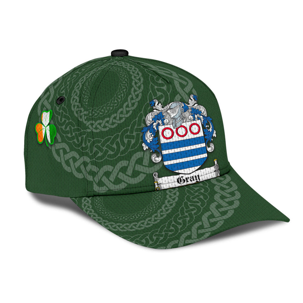 Clan Gray Coat Of Arms - Irish Family Crest St Patrick's Day Classic CapBW66 Classic Cap - Gray Coat Of Arms St Patrick's Day Classic Cap Irish Cap   