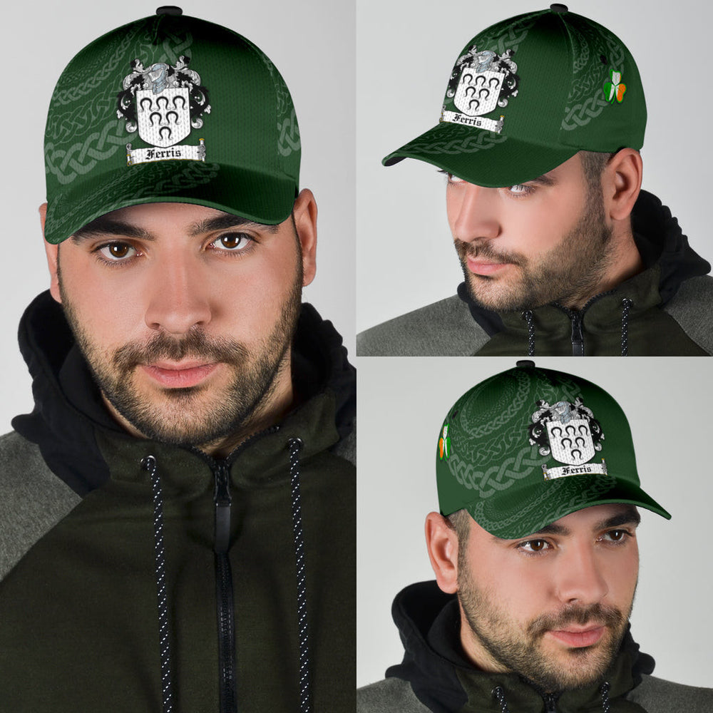 Clan Ferris Coat Of Arms - Irish Family Crest St Patrick's Day Classic CapKR40 Classic Cap - Ferris Coat Of Arms St Patrick's Day Classic Cap Irish Cap   