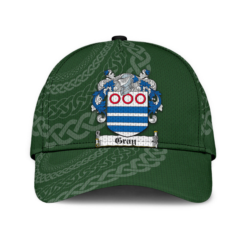 Clan Gray Coat Of Arms - Irish Family Crest St Patrick's Day Classic CapBW66 Classic Cap - Gray Coat Of Arms St Patrick's Day Classic Cap Irish Cap   