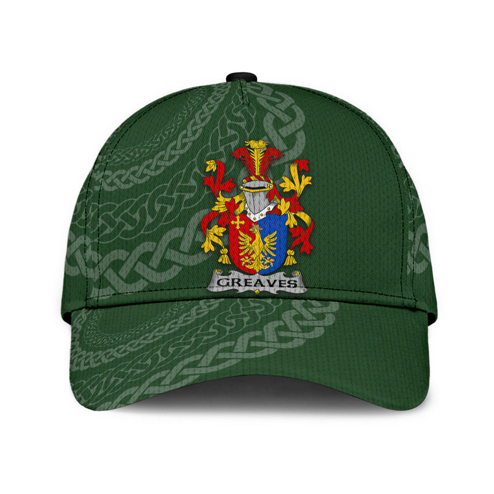 Clan Greaves Coat Of Arms - Irish Family Crest St Patrick's Day Classic CapLX40 Classic Cap - Greaves Coat Of Arms St Patrick's Day Classic Cap Irish Cap   