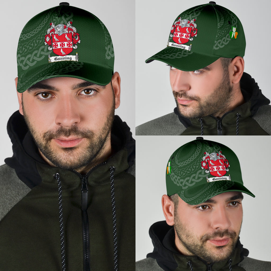 Clan Gunning Coat Of Arms - Irish Family Crest St Patrick's Day Classic CapDF27 Classic Cap - Gunning Coat Of Arms St Patrick's Day Classic Cap Irish Cap   