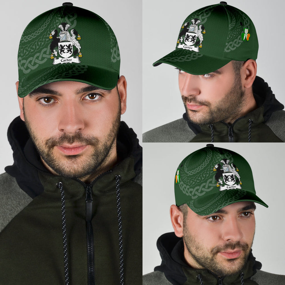 Clan Carter Coat Of Arms - Irish Family Crest St Patrick's Day Classic CapWM67 Classic Cap - Carter Coat Of Arms St Patrick's Day Classic Cap Irish Cap   