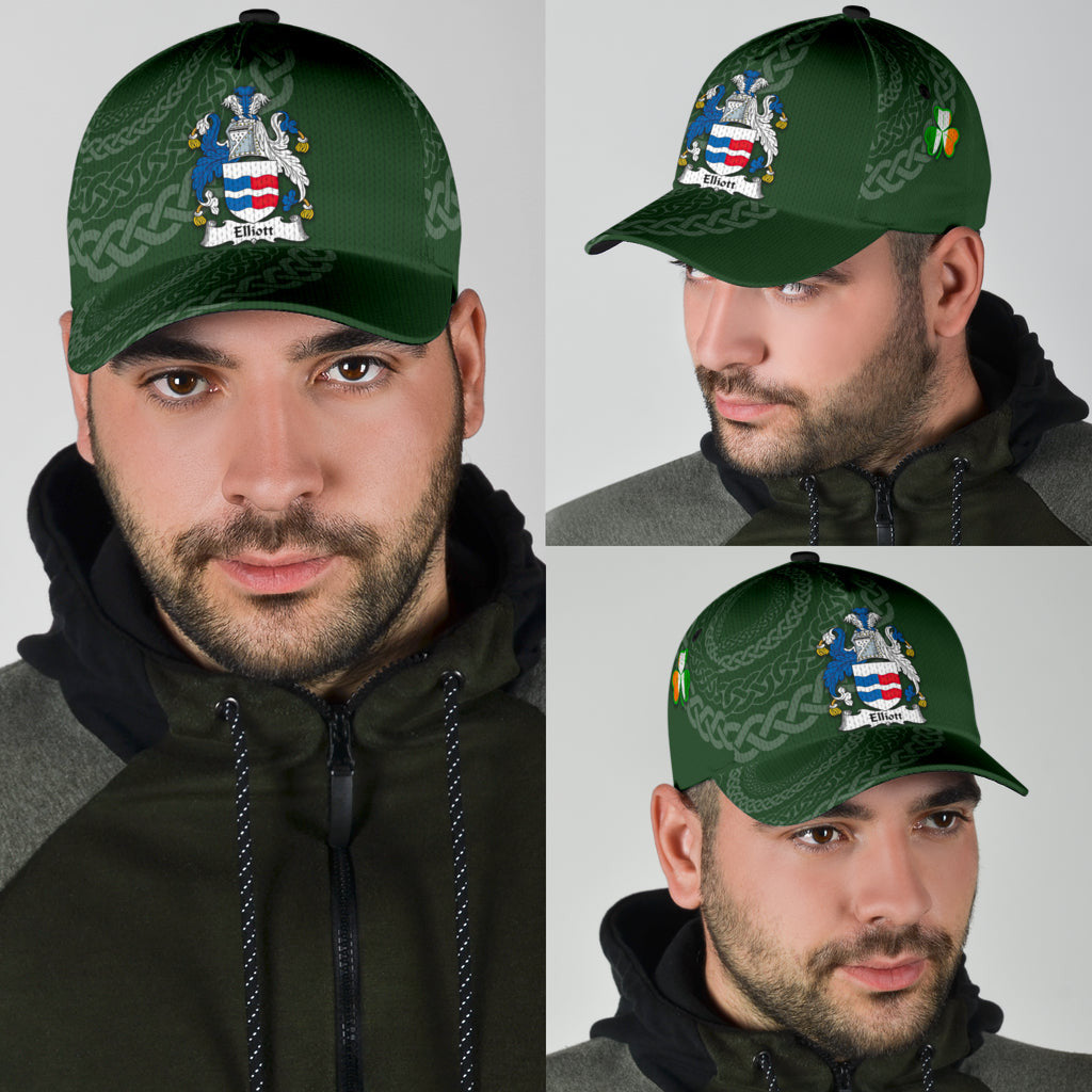 Clan Elliott Coat Of Arms - Irish Family Crest St Patrick's Day Classic CapYB66 Classic Cap - Elliott Coat Of Arms St Patrick's Day Classic Cap Irish Cap   